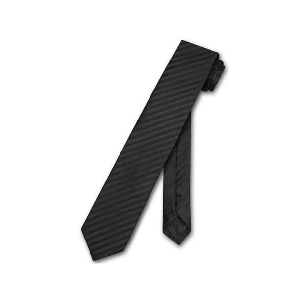 New Vesuvio Napoli Polyester Men's 2.5" skinny Neck Tie necktie Stripes Black